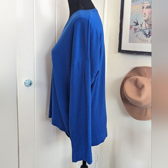 Eileen Fisher Quiet Luxury Preppy Coastal Classic Capsule Sailor Chic Sweater LG - Picture 7 of 13